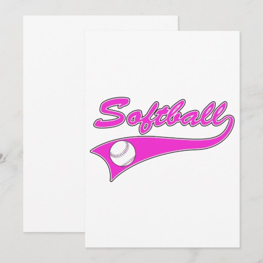 softball script text logo pink (Front/Back)