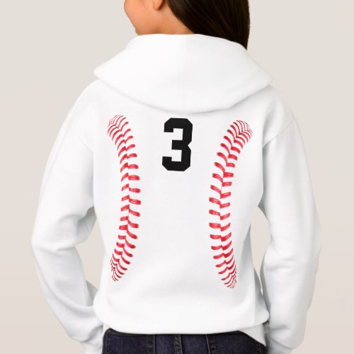 Softball Seams Player Jersey Number and Team Name Hoodie