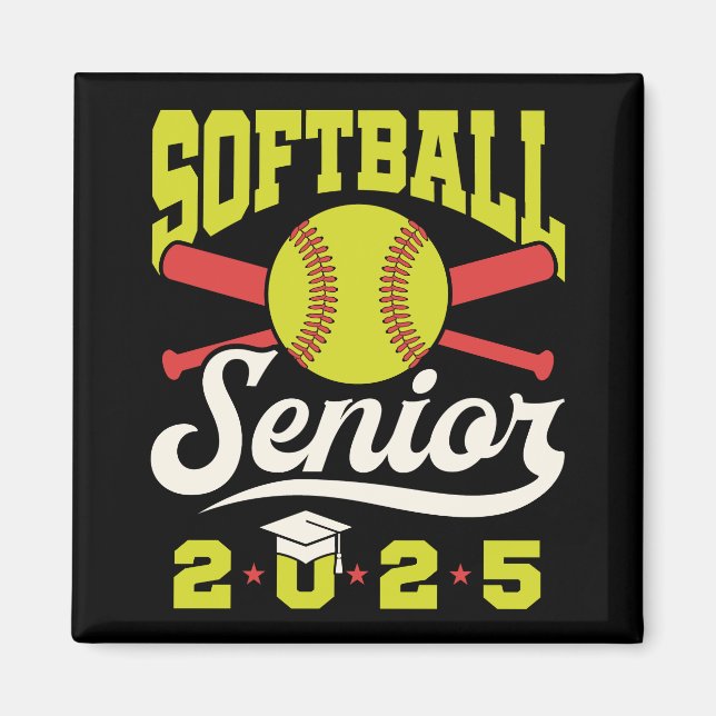 Softball Senior 2025 Graduating Player Athlete Magnet (Front)