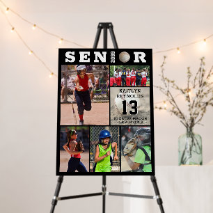 Softball Senior Graduation 6 Photo Collage Foam Board