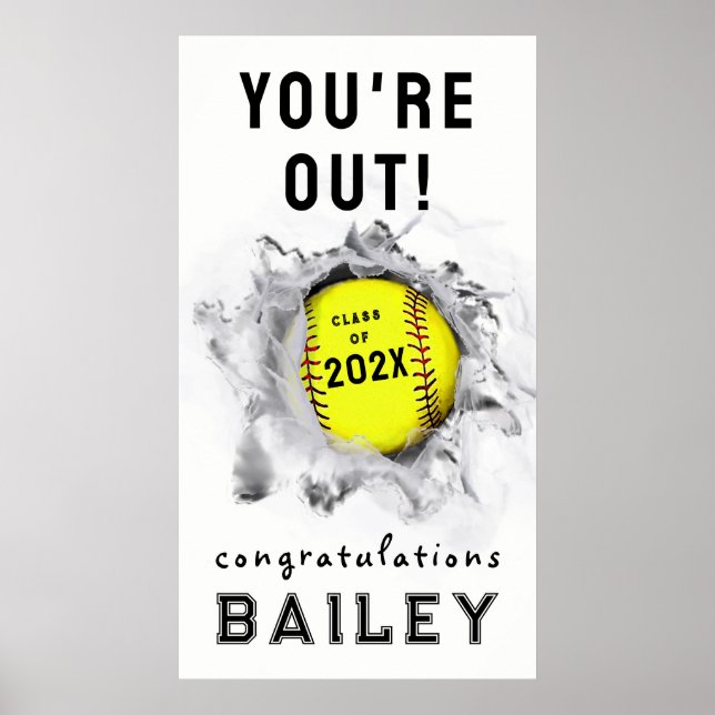Softball Senior Night Graduation Poster (Front)