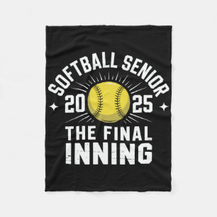 Softball Senior Night Senior Cl Of 2025 Graduation Fleece Blanket