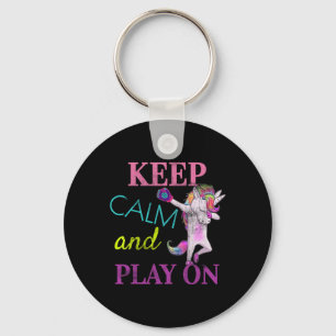 Softball Shirt Unicorn Dabbing Girls Keep Calm And Keychain