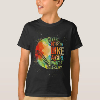 Softball-shirt Yes I Throw Like A Girl Funny Mom T T-Shirt