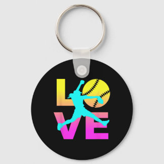 Softball Shirts For Girls Love Keychain