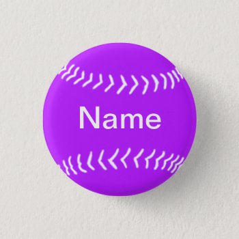 Softball Silhouette Button Purple by sportsdesign at Zazzle