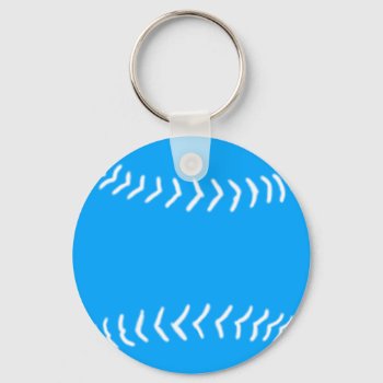 Softball Silhouette Keychain Blue by sportsdesign at Zazzle