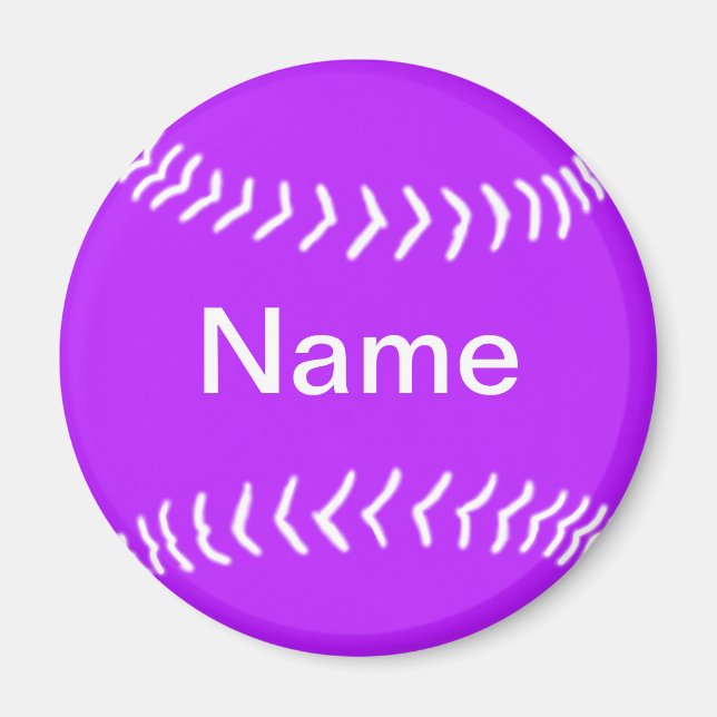 Softball Silhouette Magnet Purple (Front)