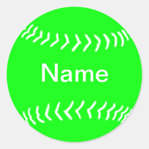 Softball Silhouette Sticker Green