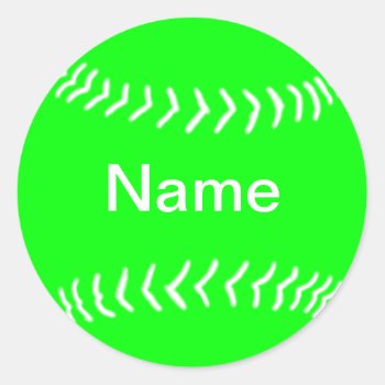 Softball Silhouette Sticker Green by sportsdesign at Zazzle