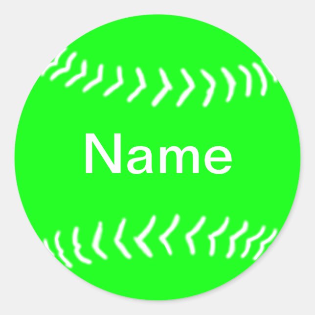 Softball Silhouette Sticker Green (Front)