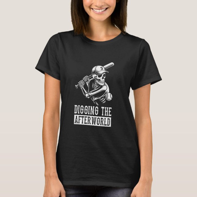 Softball Skeleton - Pitcher Batter Catcher Softbal T-Shirt (Front)