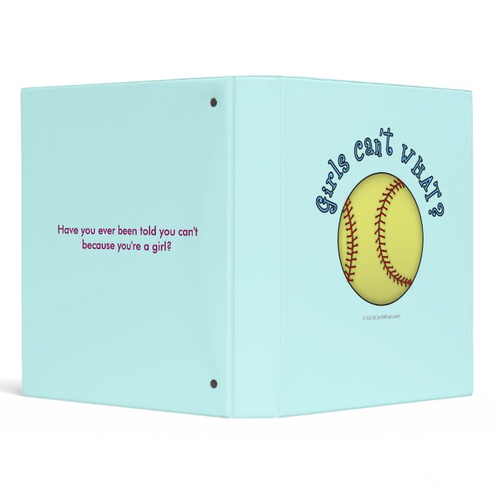 Softball Sky Blue 3 Ring Binders