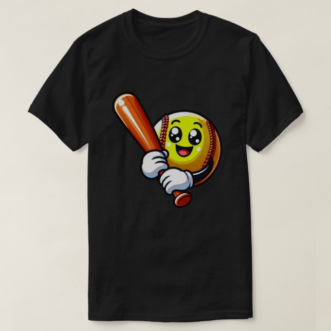 Softball Smiles: Batting for Fun! T-Shirt (Design Front)