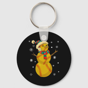 Softball Snowman Christmas Gift Tee Xmas Snowmie S Keychain