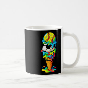 Softball Soccer Ice Cream Drip Colorful Summer Gam Coffee Mug