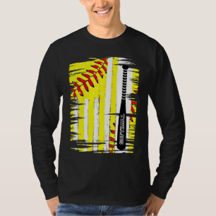 Softball Softball Player US Flag Themed Sport Coac T-Shirt