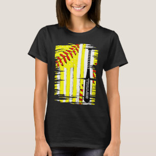 Softball Softball Player US Flag Themed Sport Coac T-Shirt