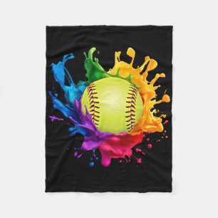 Softball Sports Gear For Women, Girls, Men And Kid Fleece Blanket
