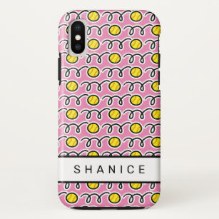 Softball sports pattern personalized name iPhone x case