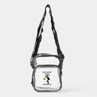 Softball Sports Player Game Day Clear Crossbody Bag
