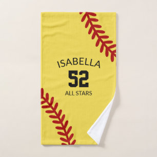 softball sports towel, coach bath towel