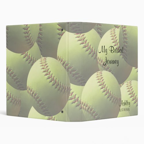 Softball Sports Wedding Theme Brides Book Binder