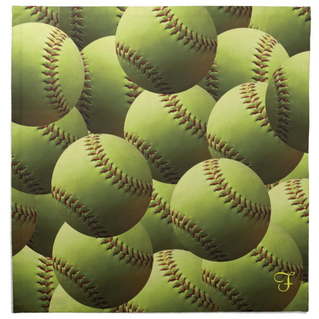 Softball Sports Wedding Theme Napkin (Front)