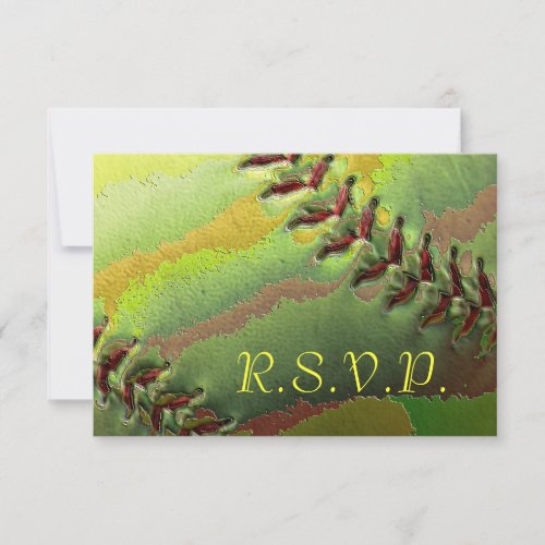 Softball Sports Wedding Theme RSVP with Kids Card