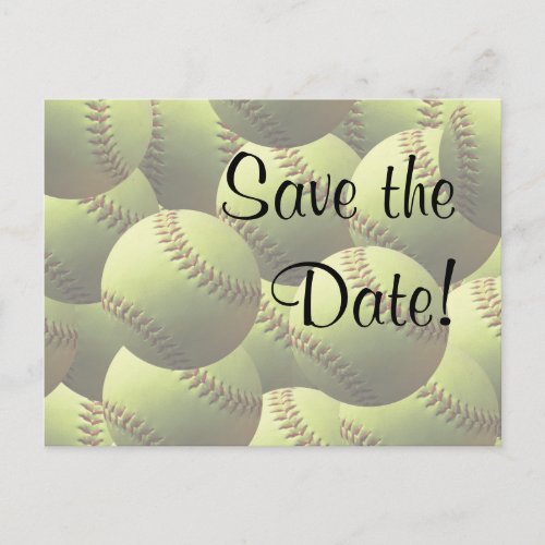 Softball Sports Wedding Theme Save the Date Announcement Postcard