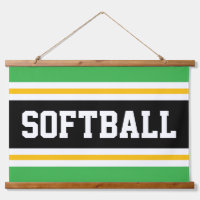 SOFTBALL Sporty Green Black Yellow White Stripes