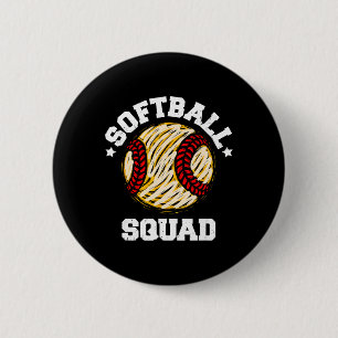 Softball Squad Distressed Vintage Funny Softball G Button