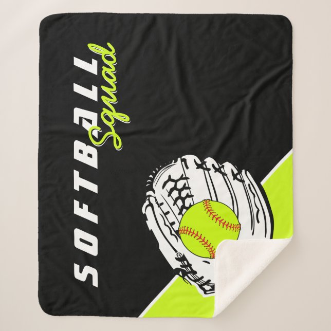 Softball Squad Sherpa Blanket (Front)