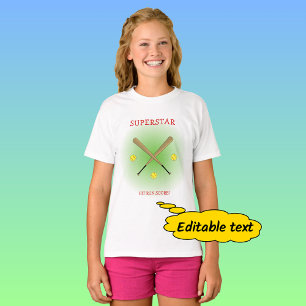 Softball star player custom text T-Shirt