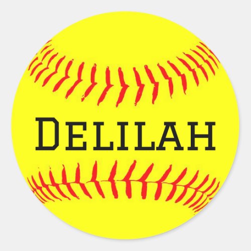 Softball Sticker with Name Customization