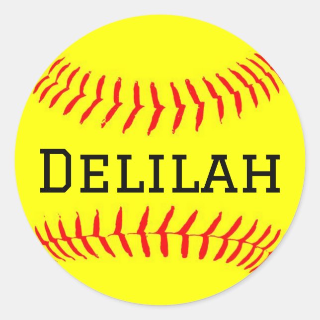 Softball Sticker with Name Customization (Front)