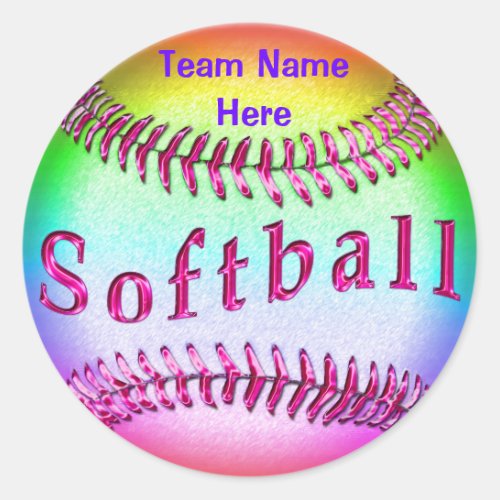 Softball Stickers with YOUR TEAM NAME