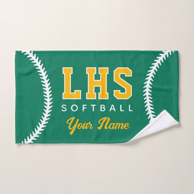 Softball Stitches Custom Sport Towel Team Initials (Hand Towel)