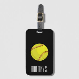 Softball Style Custom Name Luggage Tag