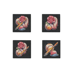 Softball Summer Stone Magnet