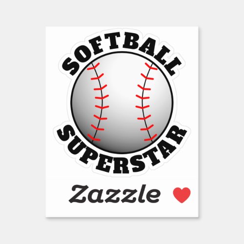 Softball Superstar Sports Sticker