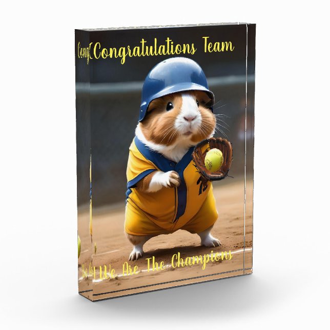 Softball Superstar: The Guinea Pig's Big Game, Acrylic Award (Left)