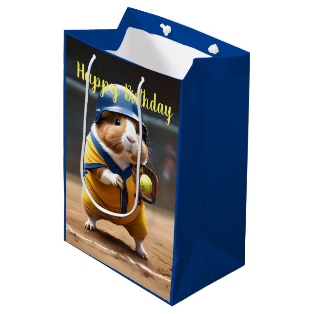 Softball Superstar: The Guinea Pig's Big Game, Medium Gift Bag (Front Angled)