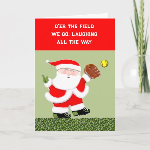 Softball Team Christmas Holiday Card