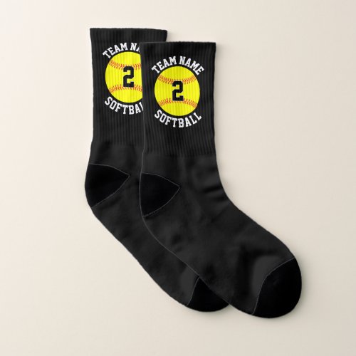 Softball Team Name and Player Jersey Number Custom Socks