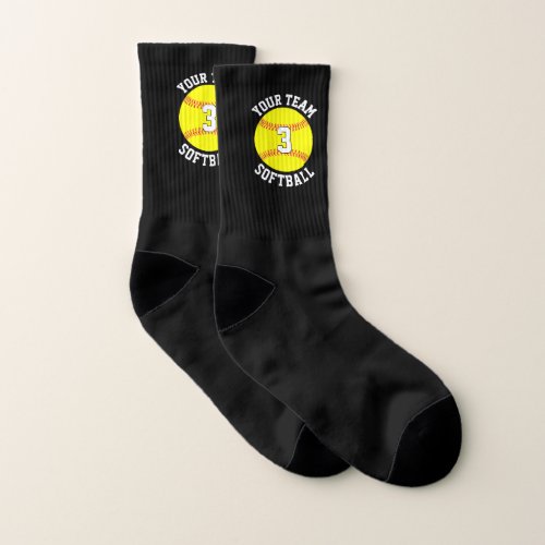 Softball Team Name and Player Number Custom Large Socks