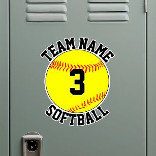 Softball Team Name and Player Number Custom Sports Sticker
