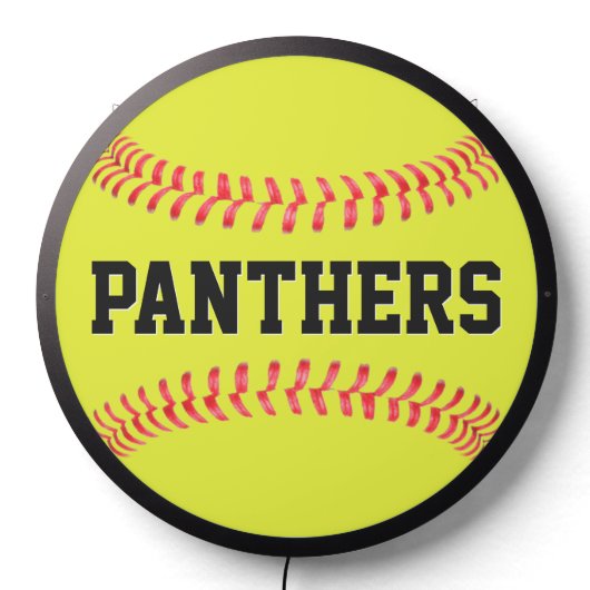 Softball Team Name Custom Text Illuminated Sports LED Sign (Lights Off)
