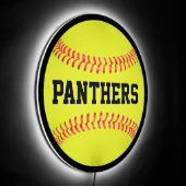 Softball Team Name Custom Text Illuminated Sports LED Sign (Angle)