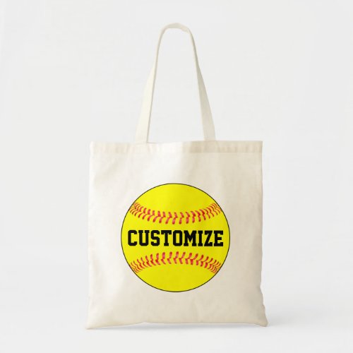 Softball Team Name or Text Custom Tote Bag